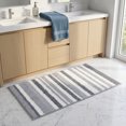 thumbnail image 5 of Unique Bargains Absorbent Striped Non Slip Quick Dry Washable Bath Mats Gray 30"x17", 5 of 7