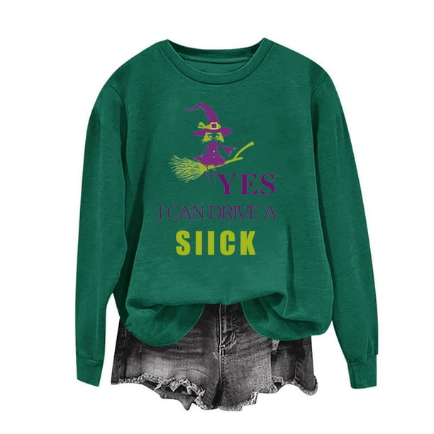 Heisall Womens Hoodies Halloween Print Long Sleeve Loose Casual Crew Neck Sweatshirts 2025 New Arrival Fashion Style