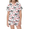 thumbnail image 1 of Ensemble de Pyjamas en Satin pour Garçons, Manches Courtes Imprimées, Pyjamas Boutonnés pour Filles, Pyjamas pour Enfants, Mode, 1 of 4