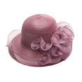 thumbnail image 4 of Sombrero de sol de encaje para mujer, sombrero de lavabo de borde grande de verano, sombrero de playa plegable, 4 of 6