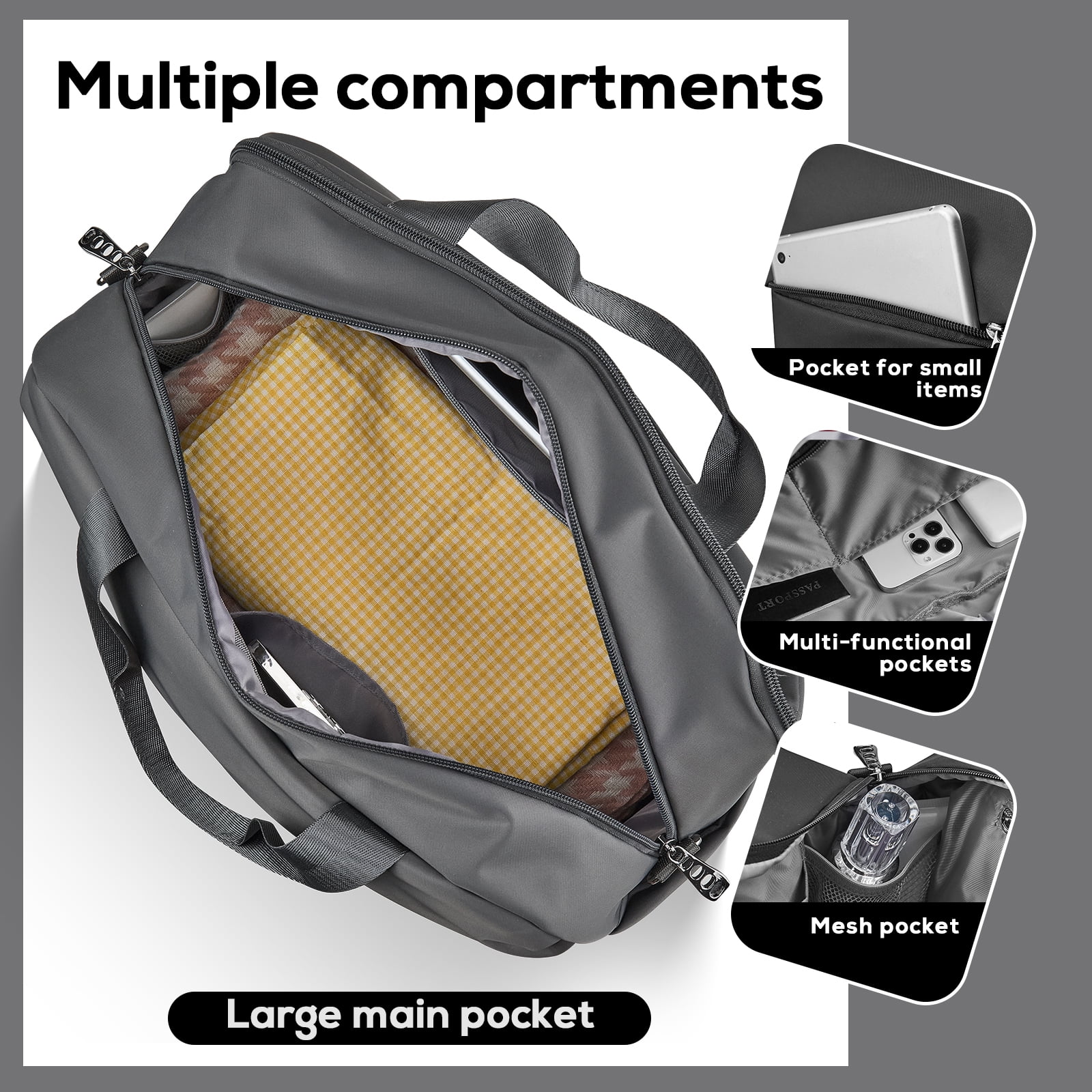 Joyway Travel Duffel Bag with Laptop Compartment, 15.6" Carry-On Bag, Sports Gym Bag with Shoulder Strap, Weekend Travel Bag