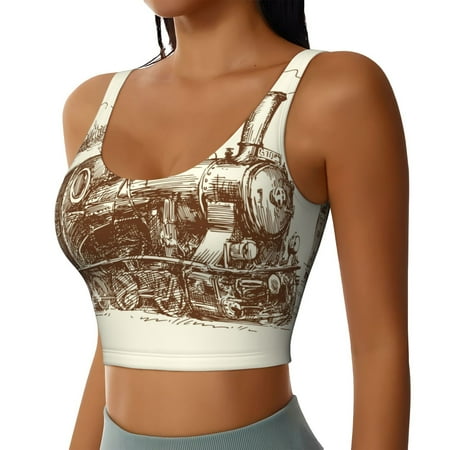 Picia Train Sports Bra for Women Padded Strappy Sports Bras Medium Support Yoga Bra with Removable Cups Running Yoga Bra-Medium