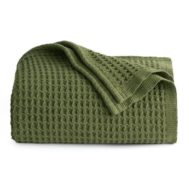 Manta Bedsure 100% algodón Twin XL verde oliva