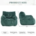 thumbnail image 5 of PORKISS Bean Bag Chairs, Soft Tufted Foam Lazy Sofa with Corduroy Fabric for Dorm Bedroom Living Room, Single Leisure Accent Sofa Chair for Adults Teens, Green, 5 of 13