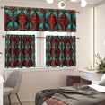 thumbnail image 4 of Aztec Tribal Cafe Curtains with Valance Short Farmhouse Kitchen Curtains and Valances Set Bathroom Window Curtains Valance and Tiers Set, 4 of 5
