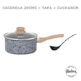 thumbnail image 4 of Olla Hudson 20cm Aluminio Forjado 4mm Antiadherente Granito con tapa cristal y cucharon nylon, 4 of 5