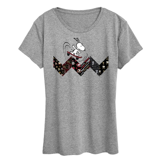 Peanuts - Snoopy Skating Pattern - Women's Short Sleeve Graphic T-Shirt