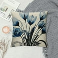 thumbnail image 2 of ARISTURING  Spring Blue Tulip Throw Pillow Covers  Square Home Decor Cushion Cases Fabric Pillowcase for Couch Sofa Bedroom Living Room (Blue Flower), 2 of 5