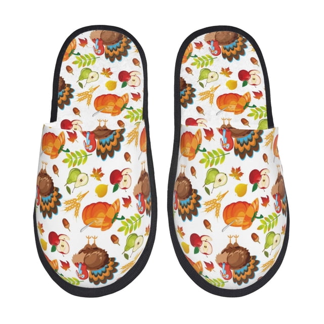 Fotbe Pantuflas Peludas para Mujer con Estampado, Zapatillas de Peluche, Zapatos de Invierno para Casa, Uso Interior y Exterior-Large