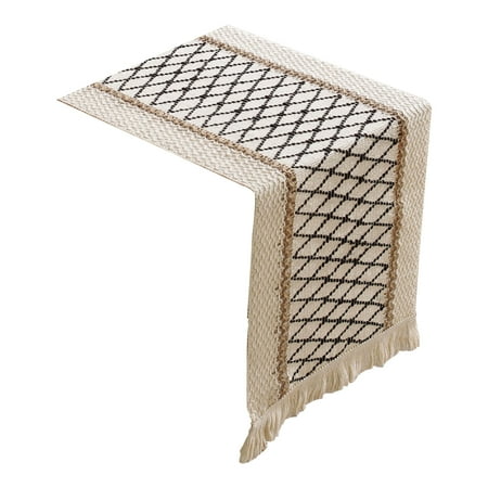 

2 Pack Table Runners Burlap Table Runners With Tassel Tablerunner For Wedding Party Birthday Boho-A-30x240cm