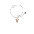 thumbnail image 2 of Delight Jewelry Rose Goldtone Crystal Initial - V - - Silvertone Leaf Delicate Bracelet, 6.25+1.75", 2 of 4