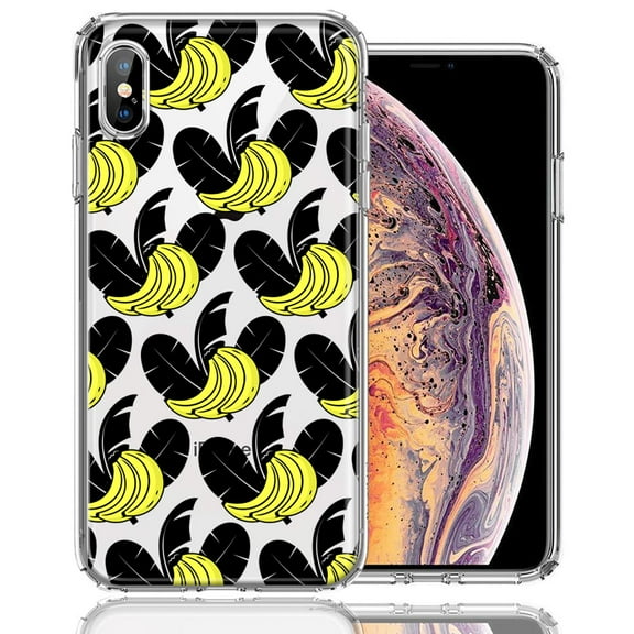 MUNDAZE For Apple iPhone XS/X Tropical Bananas Design Double Layer Phone Case Cover