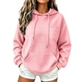 thumbnail image 3 of MLCDZ Women Fall Waffle Hoodies Pullover Hooded Long Sleeves Sweatshirt Drawstring Loose Fit Vacation Travel Oversized Tops with Pocket, 3 of 8