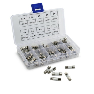 Shisuyan Fast Blow Fuse Kit Automotive Glass Cylindrical 100Pcs 5X0.79In