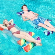 Silensys Water Hammock Pool Floats 4-in-1 Pool Floating for Adult Inflatable Portable 2 Pack Blue&Red