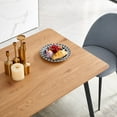 thumbnail image 5 of EBQOSK Modern Design Rectangle MDF Restaurant Wooden Dining Table with Metal Frame Walnut, 5 of 7