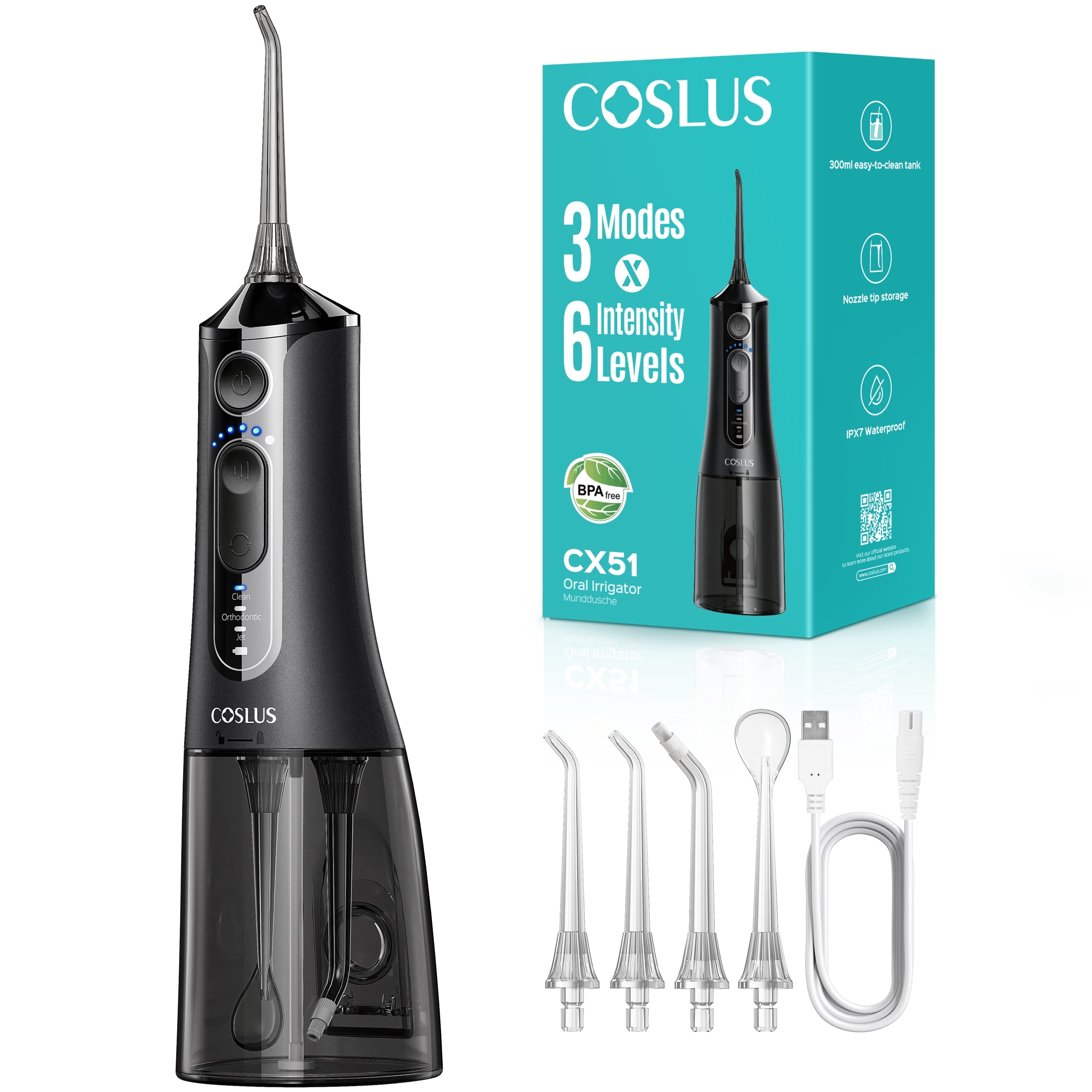 H2Oral Irrigator, Advanced Shower Water Flosser, Model RRK150
