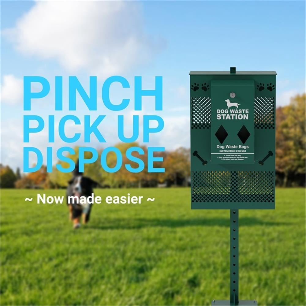 Pemberly Row Compact Pet Waste Station with Trash Can and Roll Bag Dispenser