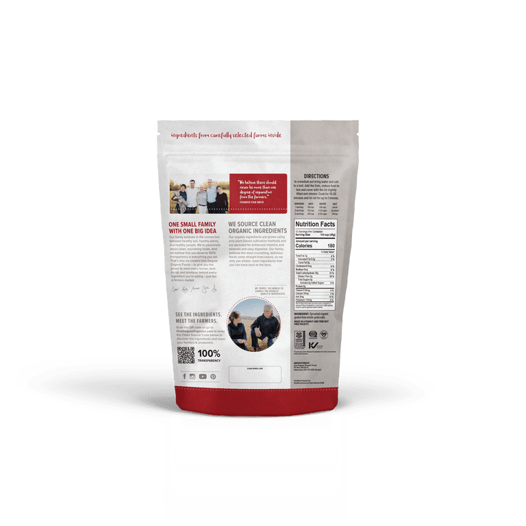 One Degree Organic Foods Gluten Free Sprouted Steel Cut Oats, 24