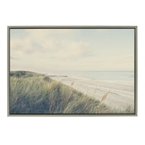Kate and Laurel Sylvie The Perfect Day Framed Canvas Wall Art by Laura Evans, 23x33 Gray, Decorative Coastal Art for Wall
