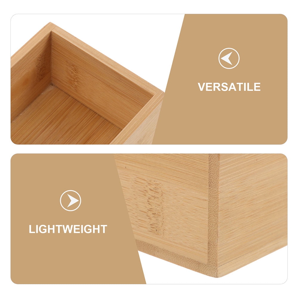 ULTNICE 3Pcs Bamboo Utensil Holder for Drawer Solid Wood Organizer with Minimalist Design