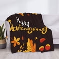 thumbnail image 3 of Zufioo Happy Thanksgiving 1 Print Horizontal Flannel Blanket, Anti-wrinkle, Anti-shrinkage, Anti-allergic Plush Blanket, Household Items Suitable for Bedroom-40"x30", 3 of 6