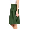 thumbnail image 2 of Fashnice Jupe Longueur Genou Femme Taille Haute Midi Froncée Décontractée Été Vert Armée TG, 2 of 5