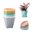thumbnail image 1 of 6 Pack 5.1 Inch Plastic Plant Pots With Saucers, 1 of 5
