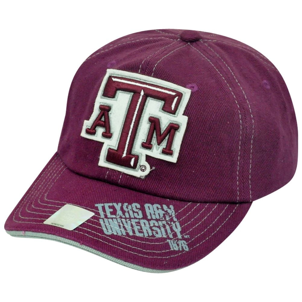 NCAA Texas ATM Aggies Garment Washed 1876 Hat Cap Stitch Slouch Relaxed ...
