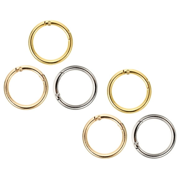 SEWCHICS Set of 6 Assorted Color Alloy Spring O Keychains for Crafts, Decoration, Projects, and Everyday Use