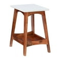 thumbnail image 5 of Pemberly Row Contemporary Mango Wood and Marble Side Table in Brown, 5 of 9
