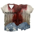 thumbnail image 2 of AWZXDE T-Shirts Élégants pour Femmes - T-Shirt à Manches Courtes Imprimé Col Rond pour Usage Quotidien Sorties Décontractées et Superposition, 2 of 4