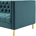 thumbnail image 5 of Contemporary Modern Urban Designer Living Room Lounge Club Lobby Sofa, Velvet Fabric Metal Steel, Blue, 5 of 6