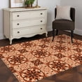thumbnail image 3 of Orange Brown Flowers Area Rugs 3'x5', Washable Small Throw Rugs for Living Room Bedroom, Farmhouse Retro Abstract Floral Indoor Outdoor Rug Non-Slip Low Pile Carpet Runner Reversible Floor Mats, 3 of 8