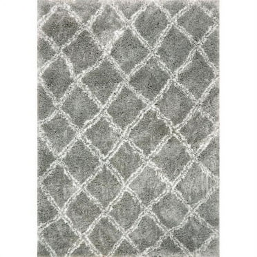 Dynamic Rugs NR697432900 5 ft. 3 in. x 7 ft. 7 in. Nordic 7432 Rectangle Contemporary Area Rug - 900 Silver & White