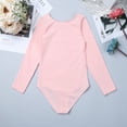 thumbnail image 5 of LiiYii Kids Girls Basic Ballet Dance Combo Dress Long Sleeve Gymnastics Leotard with Wrap Skirts Pearl Pink L, 5 of 7
