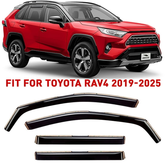 Voron Glass In-Channel Extra Durable Rain Guards for Toyota RAV4 2019-2025, Window Deflectors, Vent Window Visors, 4 Pieces - 200555