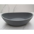 thumbnail image 5 of Bathroom Sink Cement Gray Oval Concrete Vessel Bathroom Sink in Dark Grey  Above Counter Porcelain Ceramic Small Sink Bowl, 5 of 7