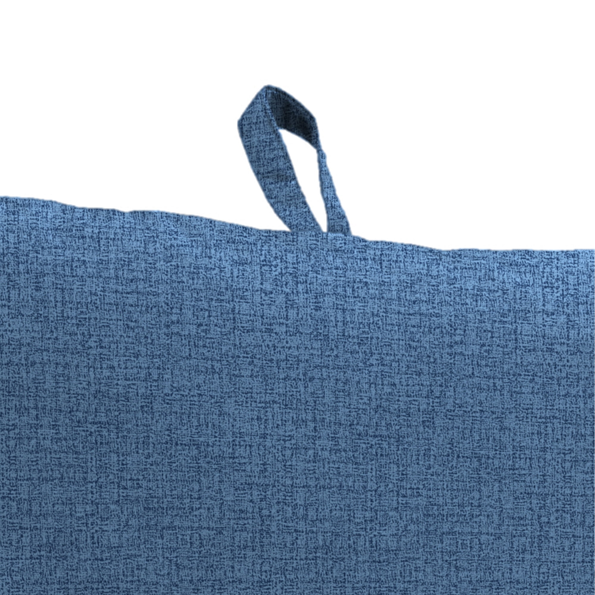 Jordan Manufacturing 44" x 21" McHusk Capri Blue Crosshatch Rectangular Outdoor Chair Cushion with Ties and Hanger Loop