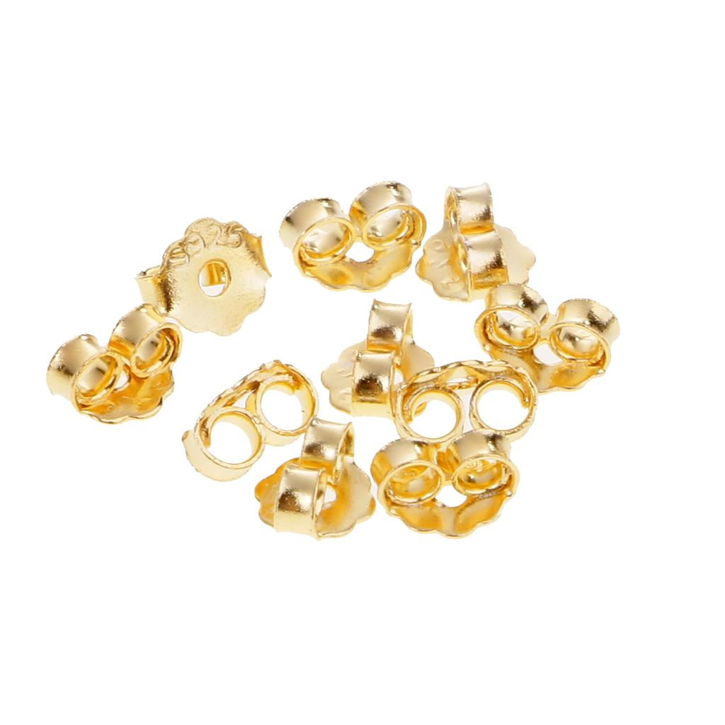 10Pcs Earring Backs Replacements for Earrings Studs Backings Pierced Earring Back for Posts Locking Stopper Safety Backs of Earring Gold