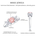 thumbnail image 6 of Rosec Jewels IGI Certified Lab Grown Pink Diamond Flower Engagement Ring (1 Ct, Fancy Pink Color- VS1 Clarity) - Womens Pink White Diamond Ring, 18K White Gold, US 8.50, 6 of 9