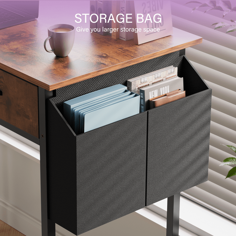 CONCETTA 32-Inch Writing Desk with Drawers, Brown photo 7
