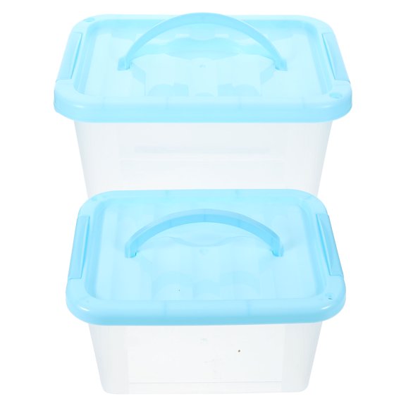 Guyelim Storage Box 2Pcs Building Blocks Storage Box Handheld Storage Case Sundries Storage Containers