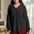 thumbnail image 2 of BLVB Women's Long Sleeve Shirts Oversized Tunic Tops Trendy V Neck Pullover Fashion Clothes Outfits, 2 of 6