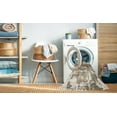 thumbnail image 2 of Ahgly Company Machine Washable Indoor Square Abstract Dark Almond Brown Area Rugs, 7' Square, 2 of 7