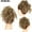 J, variant on Blonde and Brown High Temperature Silk Synthetic Messy Hair Tie Bun Wig Fiber Natural for Stylish