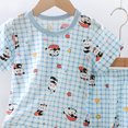 thumbnail image 3 of Gubotare Girls Pajama Sets Girls Pajamas Set Short Sleeve Sleepwear Summer Lounge Set Soft Pjs for Kids Size 7-8 (Blue,7-8 Years), 3 of 3