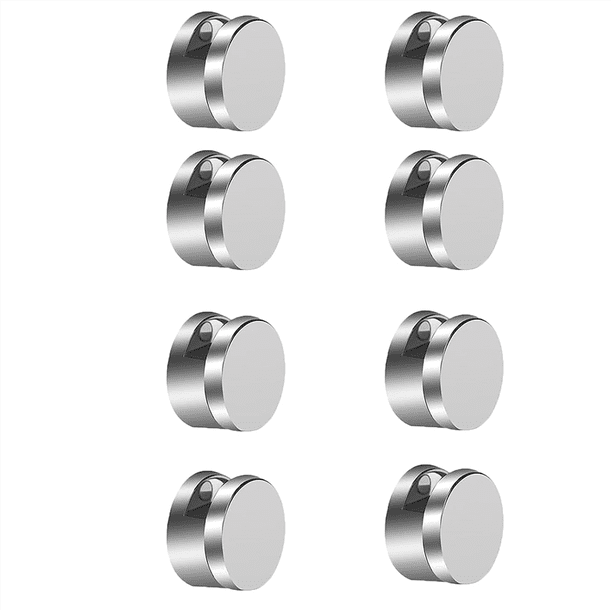 Kit de Herrajes para Montaje de Espejos Sin , Clips para Sujetar Espejos, Forma Redonda, Fijación con Doble Tornillo, Soporte para Colgar Espejos