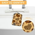 thumbnail image 3 of Square PU Leather Luggage Tags - 2 Pack with Privacy Cover and Stainless Steel Ring - Suitable for Travel, Backpack, Handbag - Suitcase Tags, Travel Tag Leopard Texture, 3 of 7