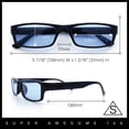 thumbnail image 3 of SA106 Mens Hippie Pimp Color Lens Narrow Rectangular Black Frame Sunglasses Green, 3 of 7